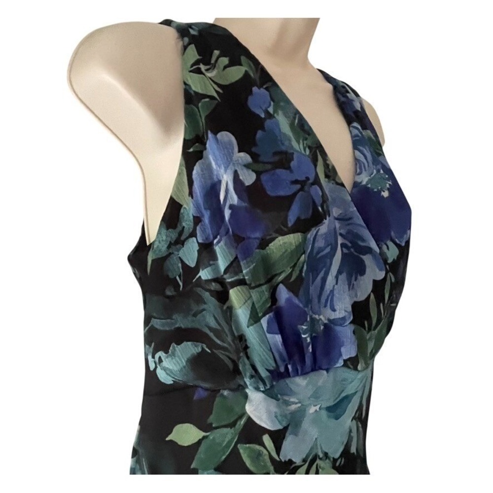Connected Floral Handkerchief Hem Chiffon Midi Dress Size 16 Wedding Guest - Picture 5 of 8